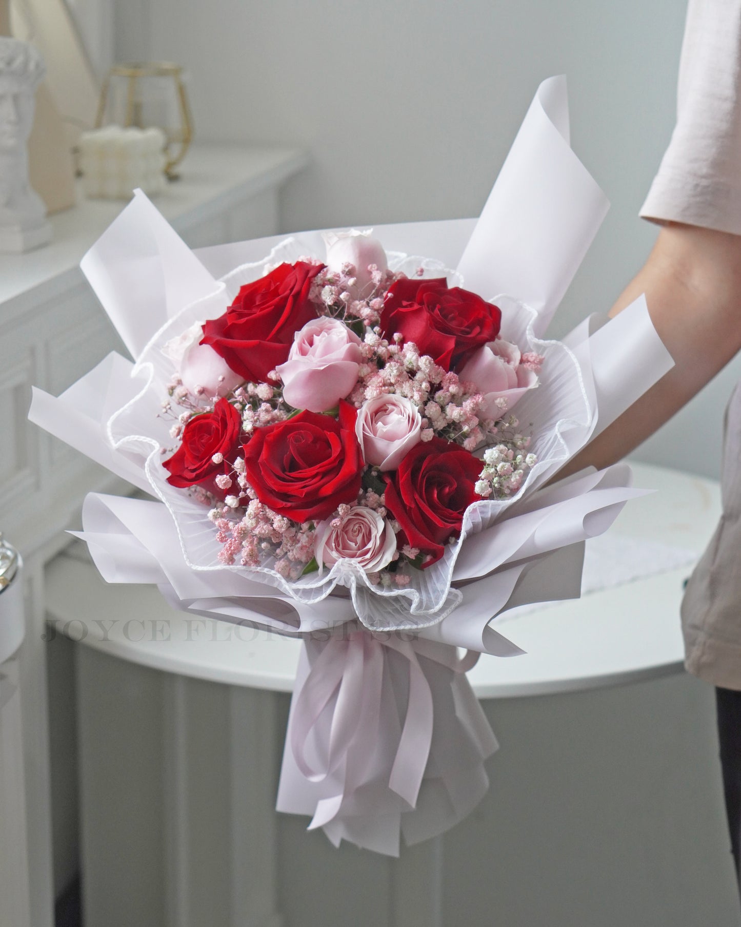 11 Rose Flower Bouquet - Fuchsia Blush