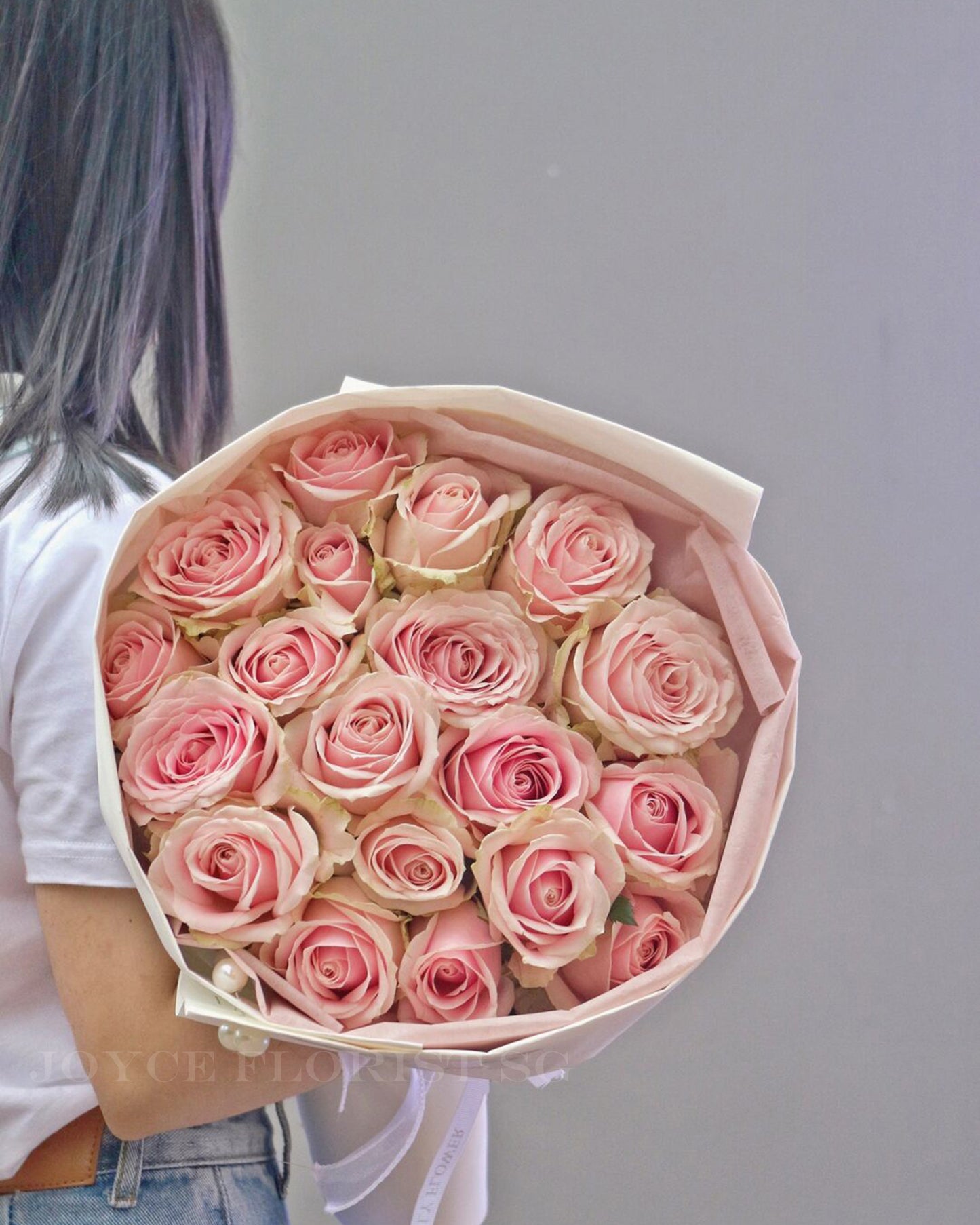 Rose Flower Bouquet - 19 Pink Rose