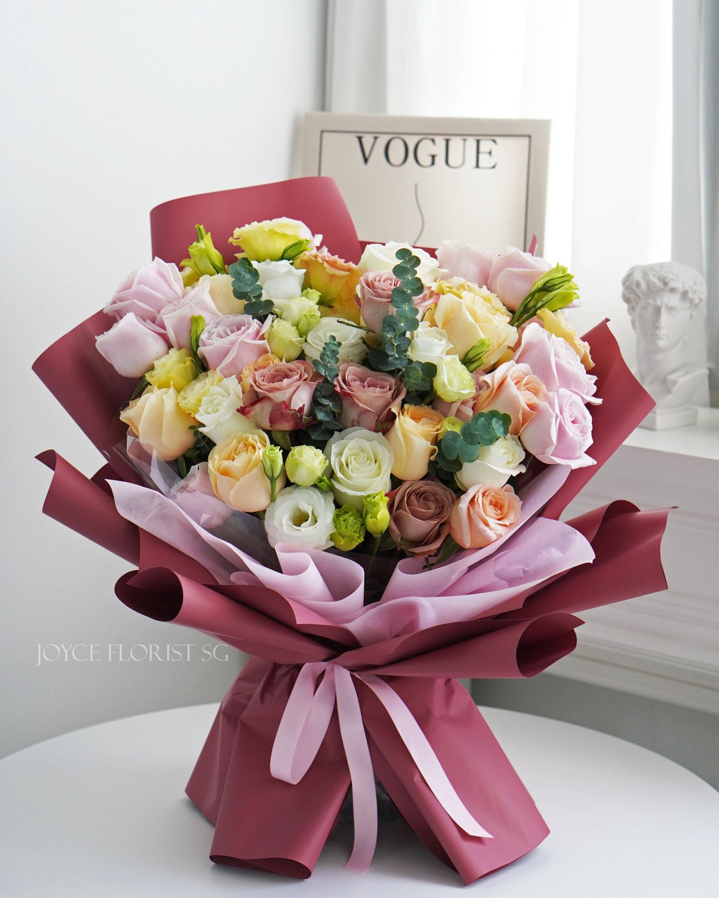 33 Rose Flower Bouquet - Cerise Roses
