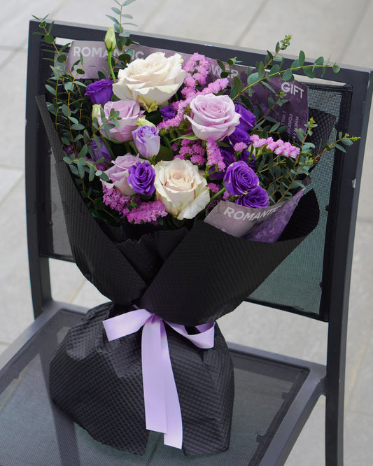 Rose Fresh Flower Bouquet -  Mystic Purple Whispers