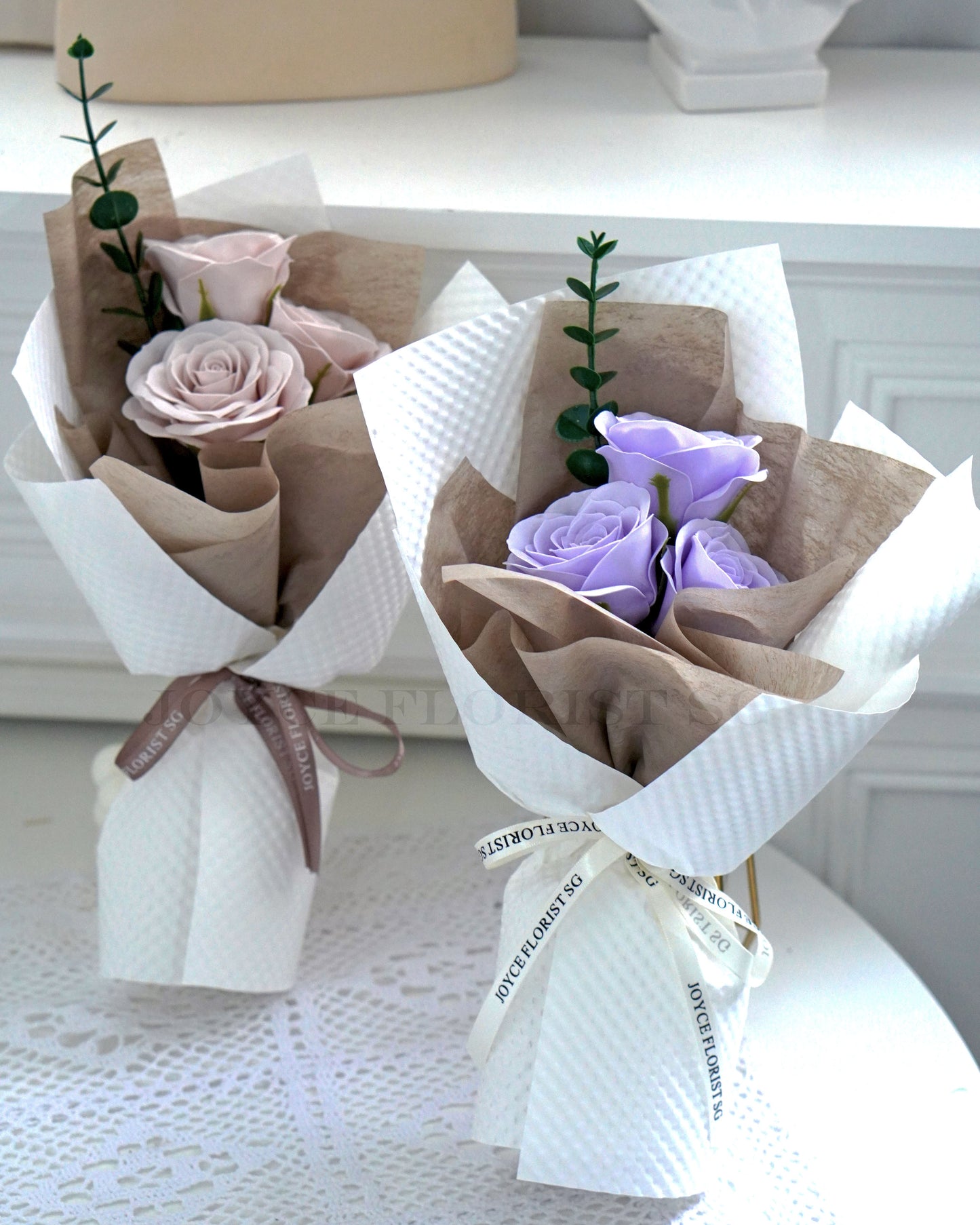 Soap Flower Bouquet - Milk Tea