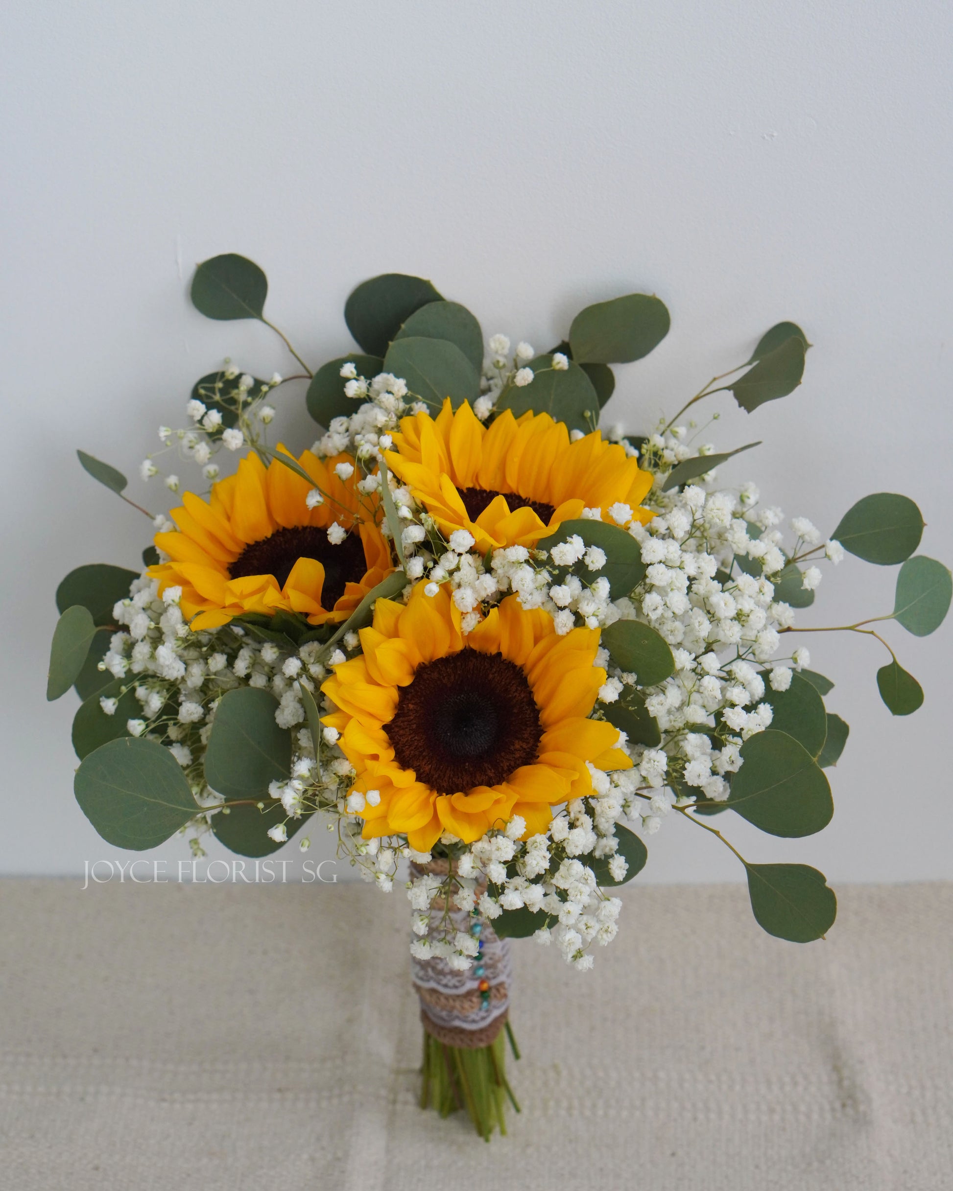 Bridal Wedding Hand Bouquet - 3 Sunflowers