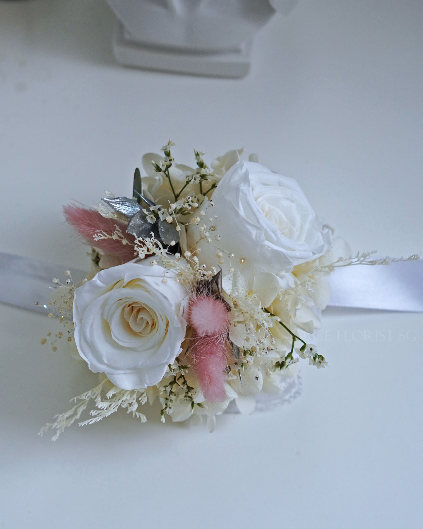 Preserved Wrist Corsage - White Rose