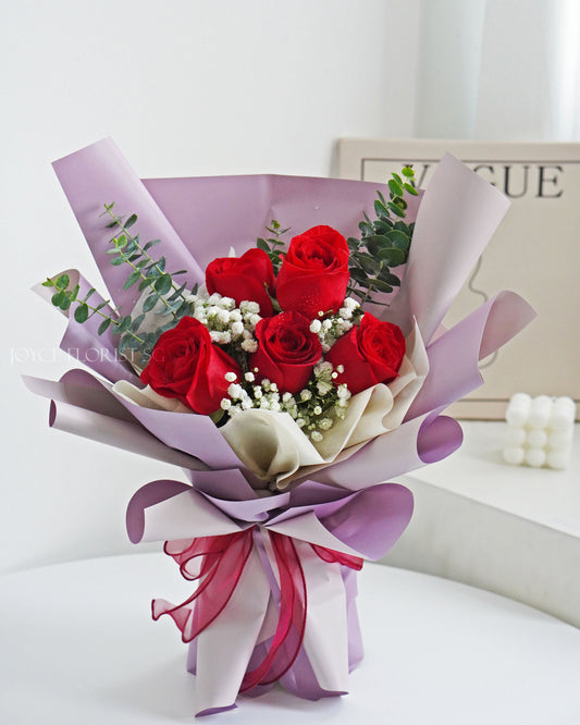 Rose Flower Bouquet - Red Love
