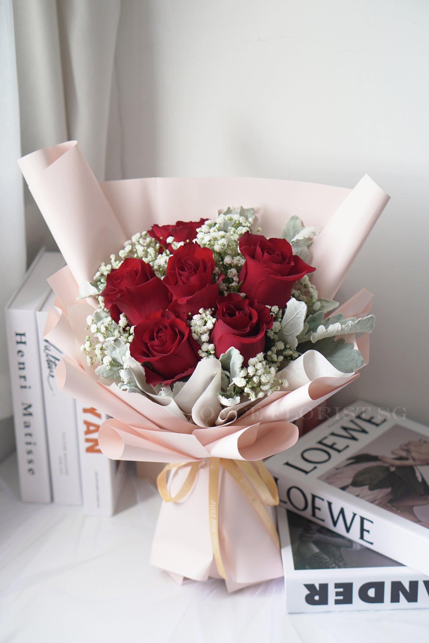 Rose Flower Bouquet - 6 Red Kenya Rose