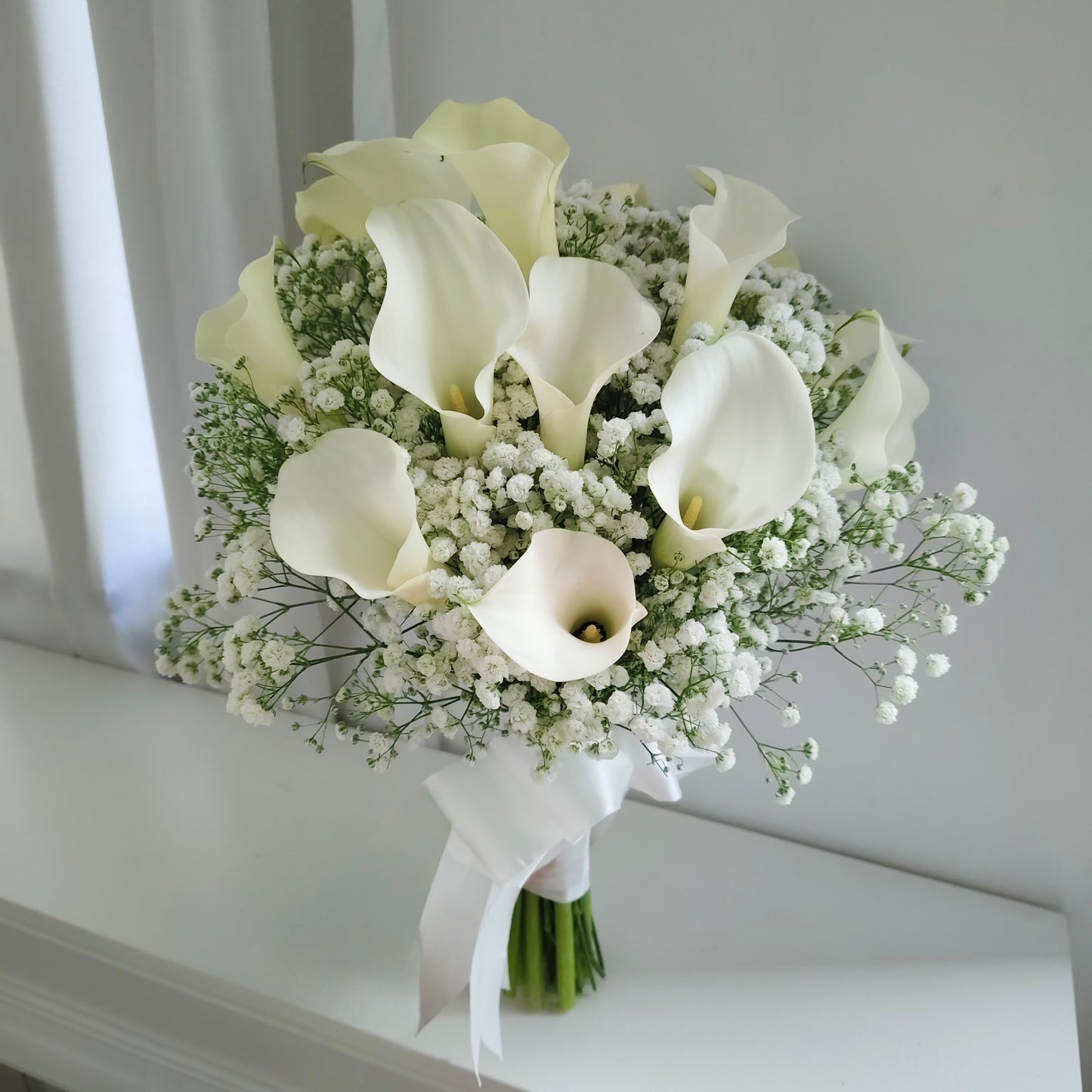 Bridal Bouquet - Calla Lilies & Baby's Breath
