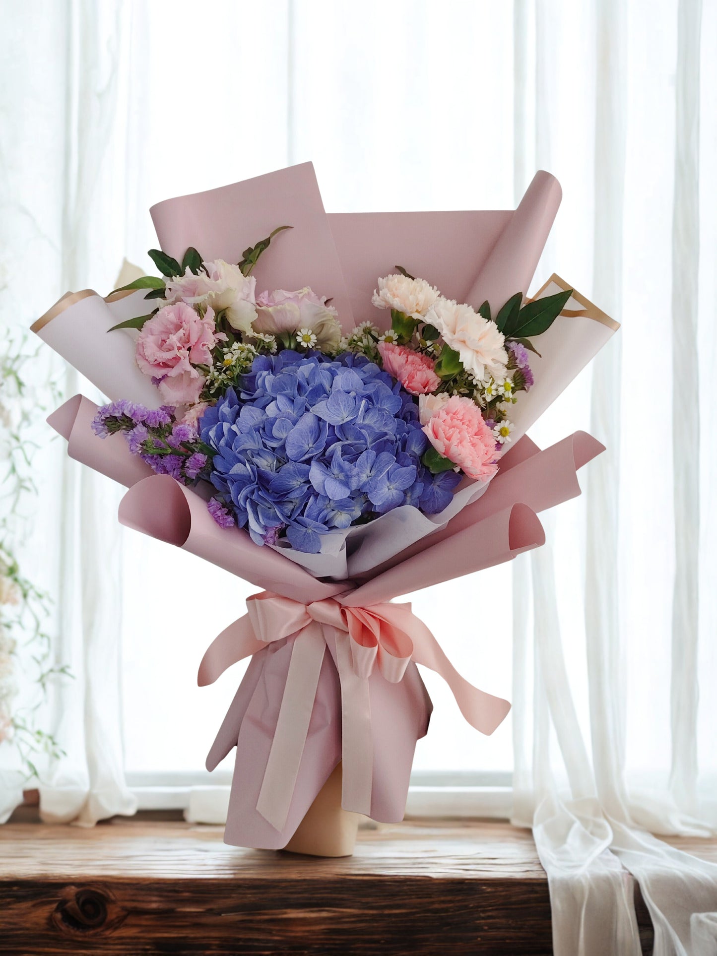 Fresh Purple Hydrangea Flower Bouquet - Miss You