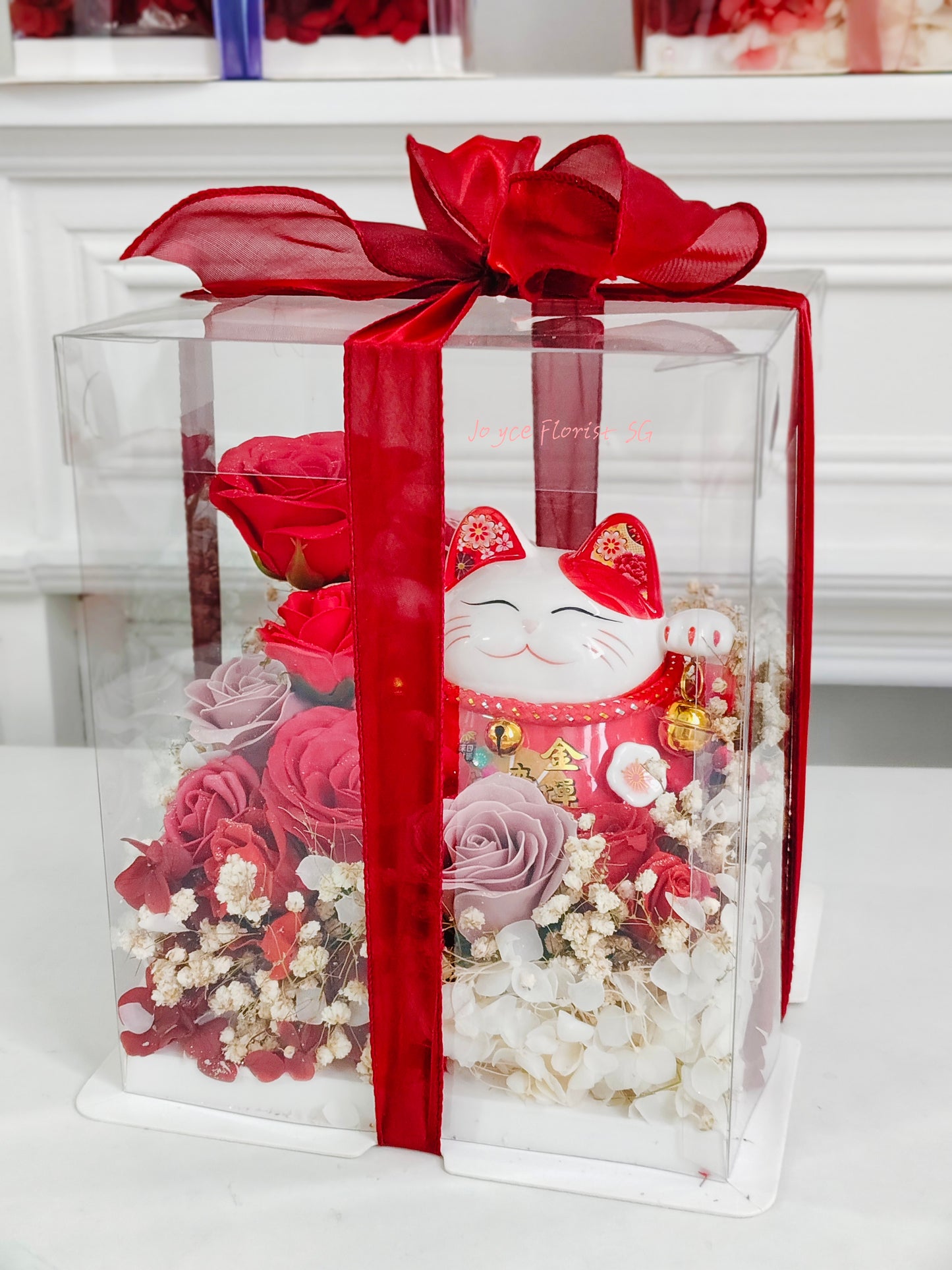 Grand Opening Flower Box - Fortune Cat In Box ( 招财猫)