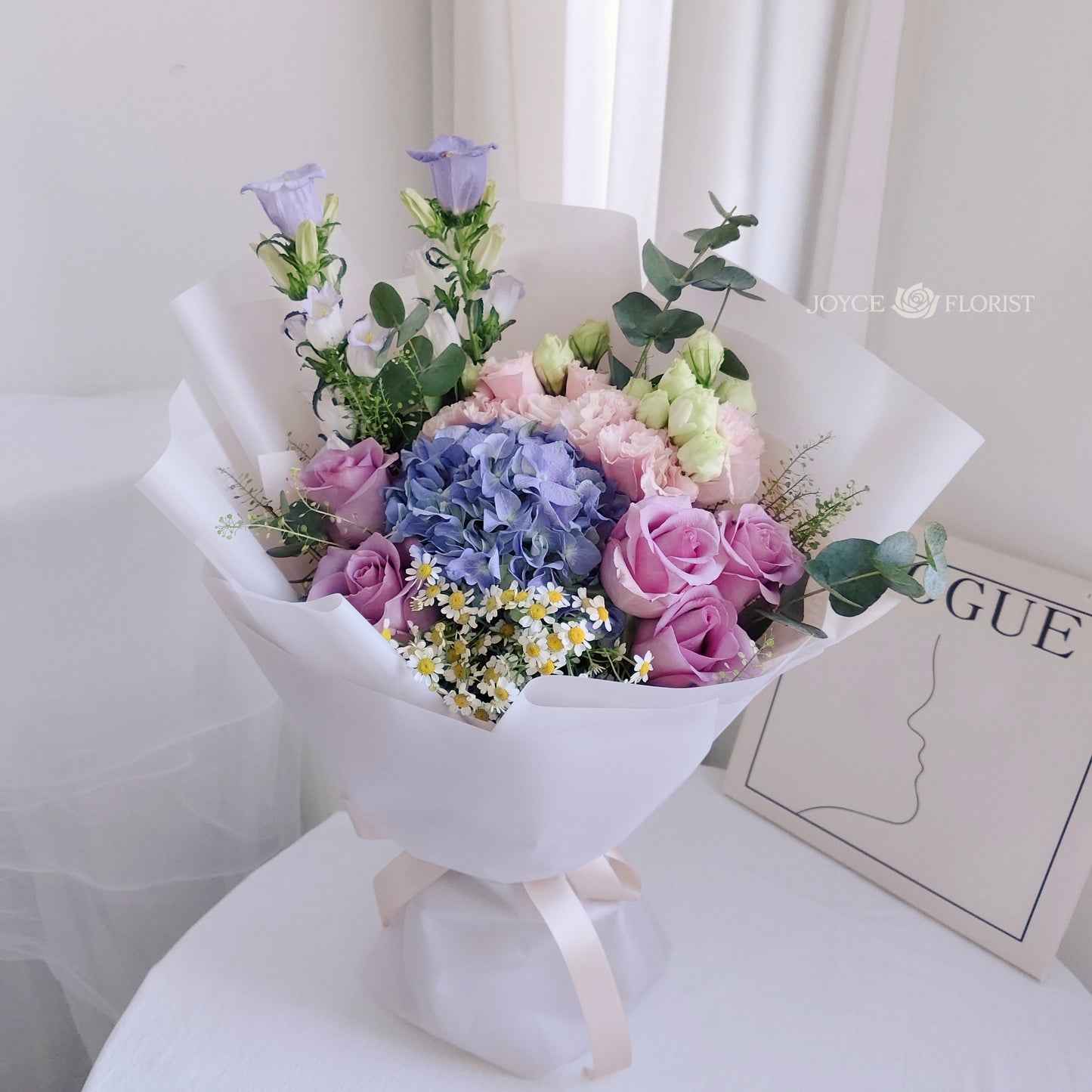 Violet Hydrangea & Rose Bouquet