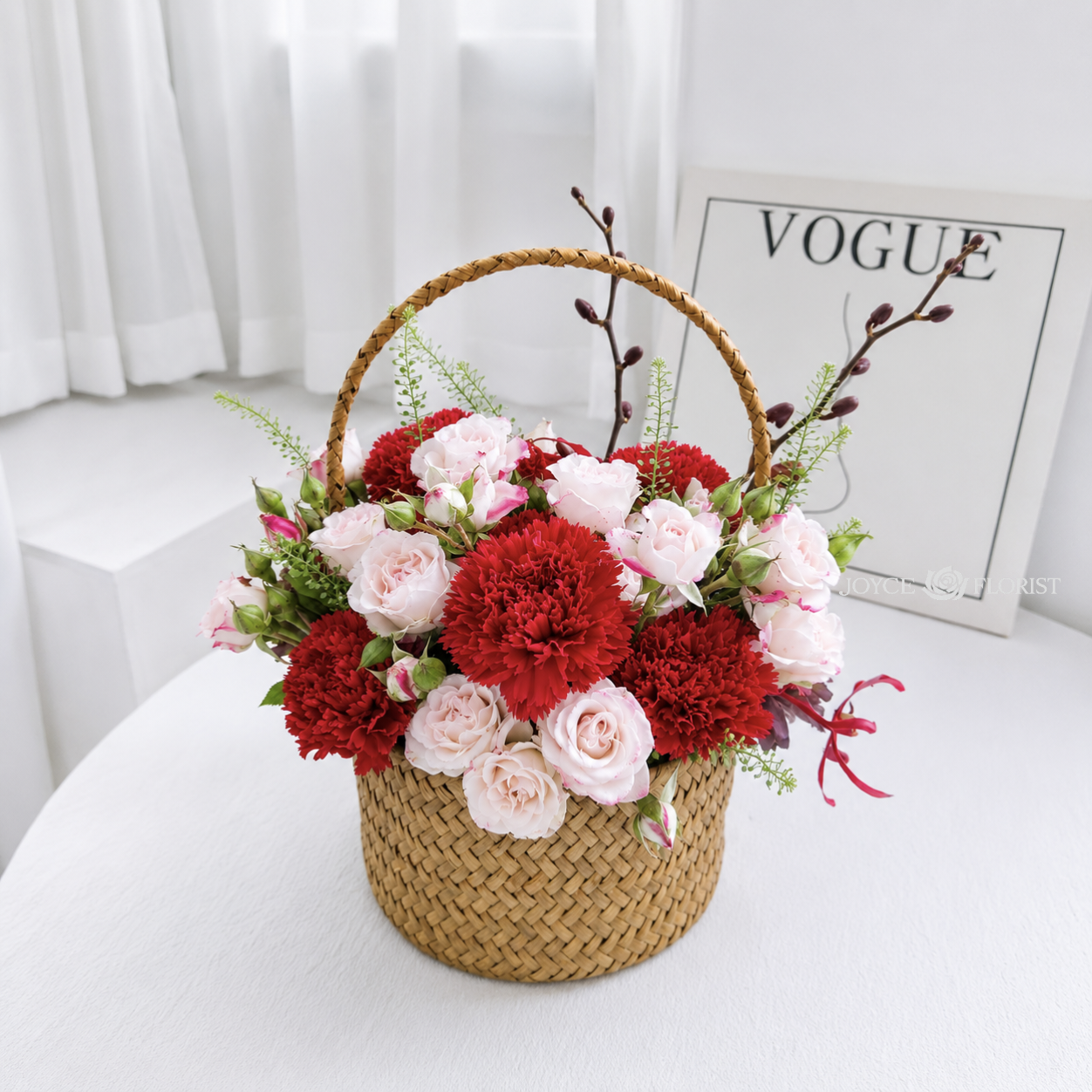 Fresh Red Carnation New Born Bloom Box | Baby Shower Gift