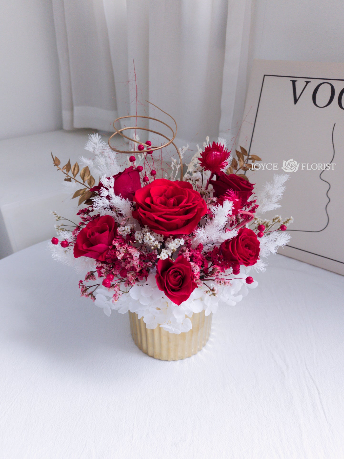 Preserved Red Rose ROM Table Flower