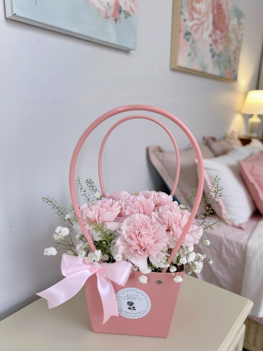Pink Carnation Handle Box
