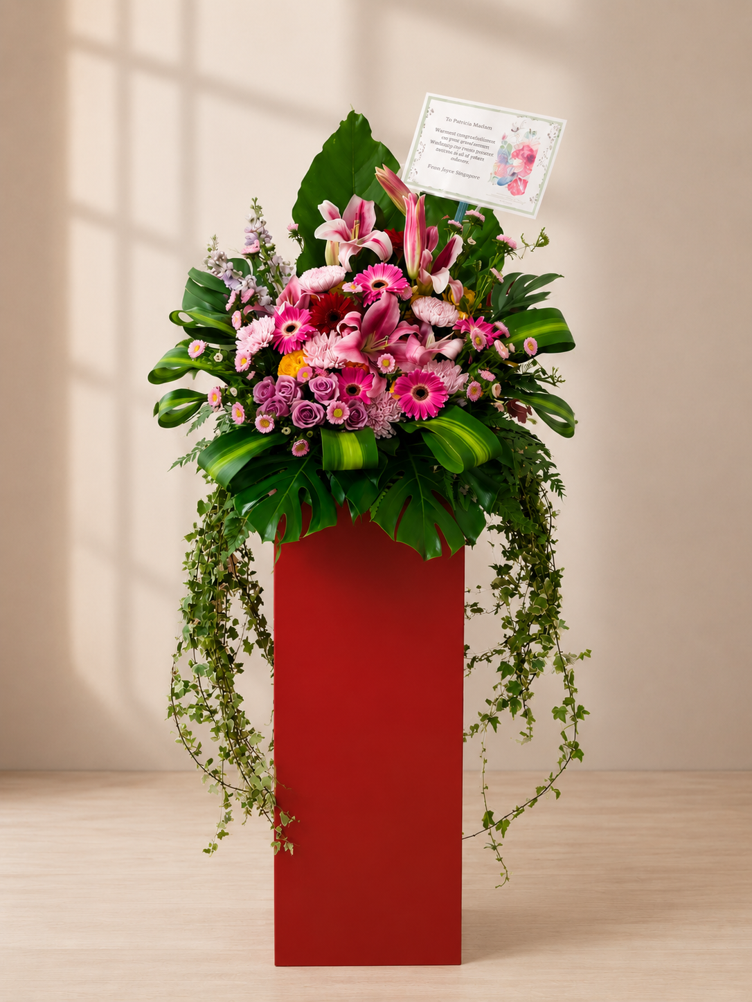 Grand Opening Flower Stand | Marvelous | Red Congratulatory Flowers Singapore