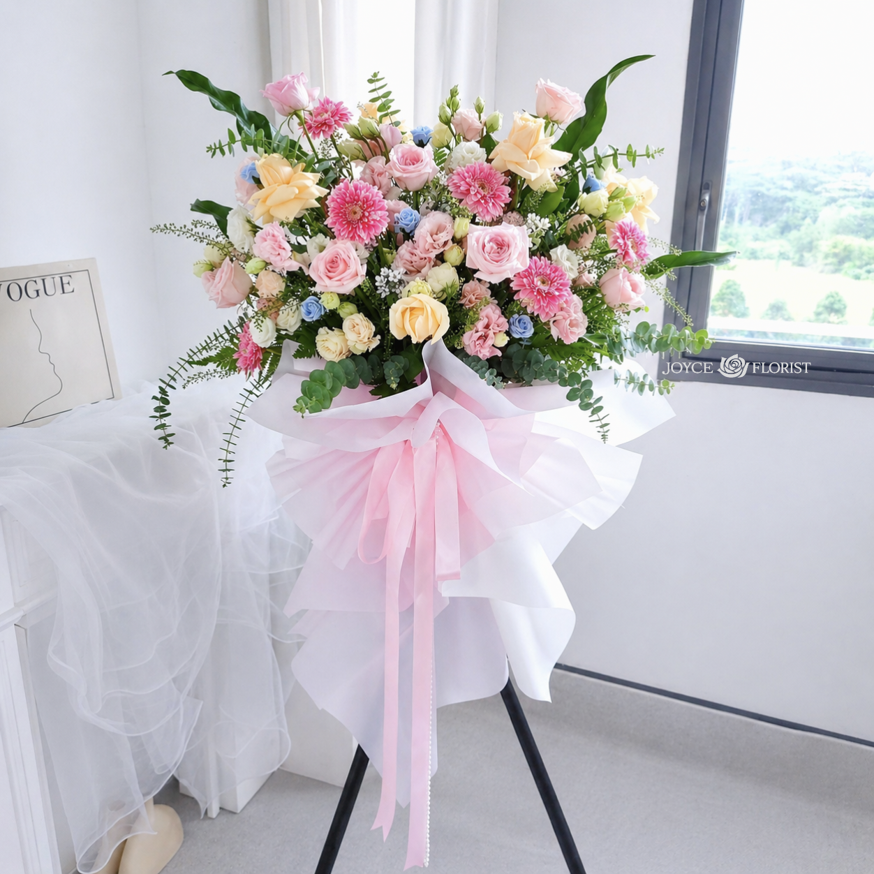 Grand Opening Flower Stand | Pastel Pink Opening Ceremony Flowers | Achievement