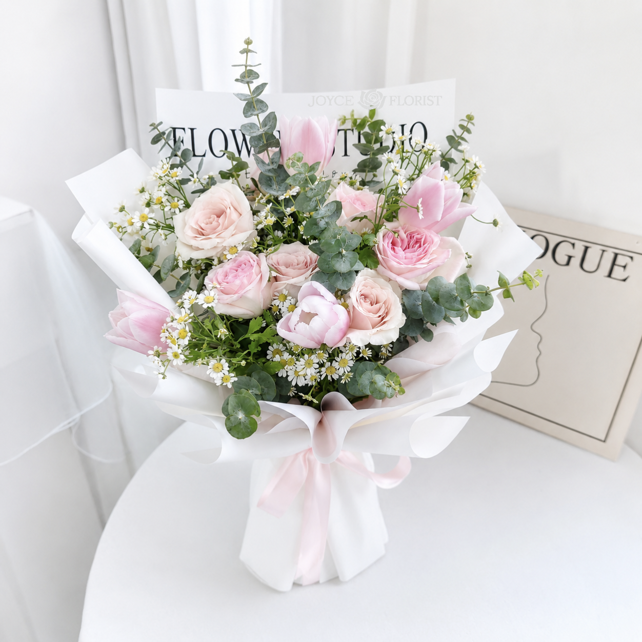 Pink Serenity Tulip & Rose Bouquet