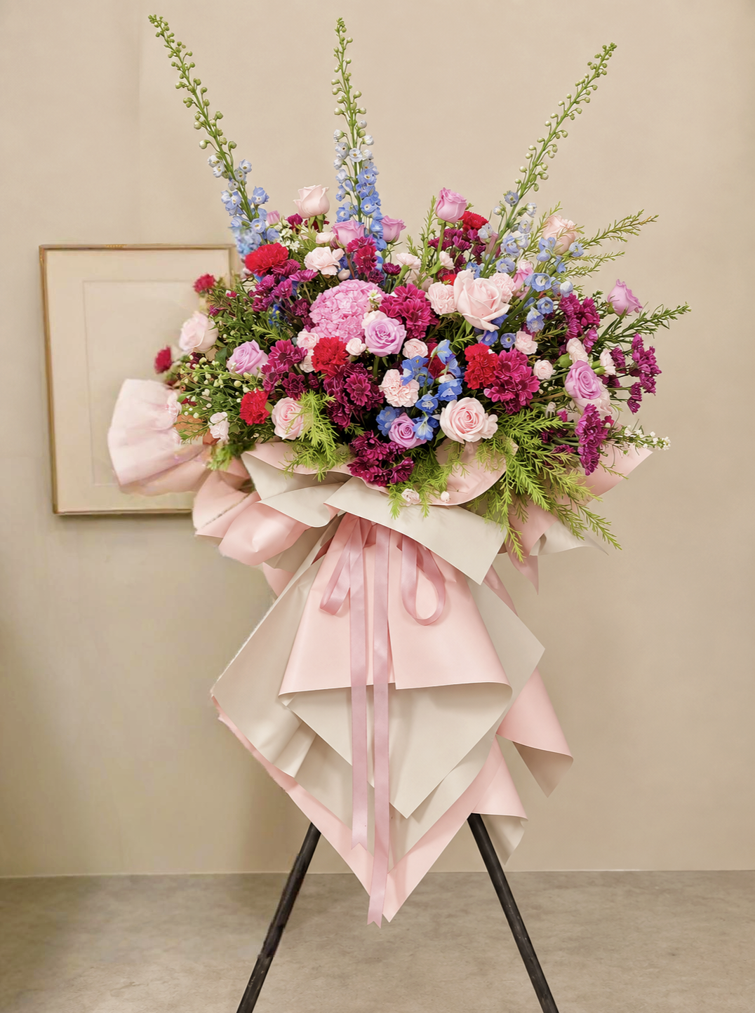 Luxury Grand Opening Flower Stand | Tripod Opening Flower Ceremony Flowers | Glamour Flower Stand