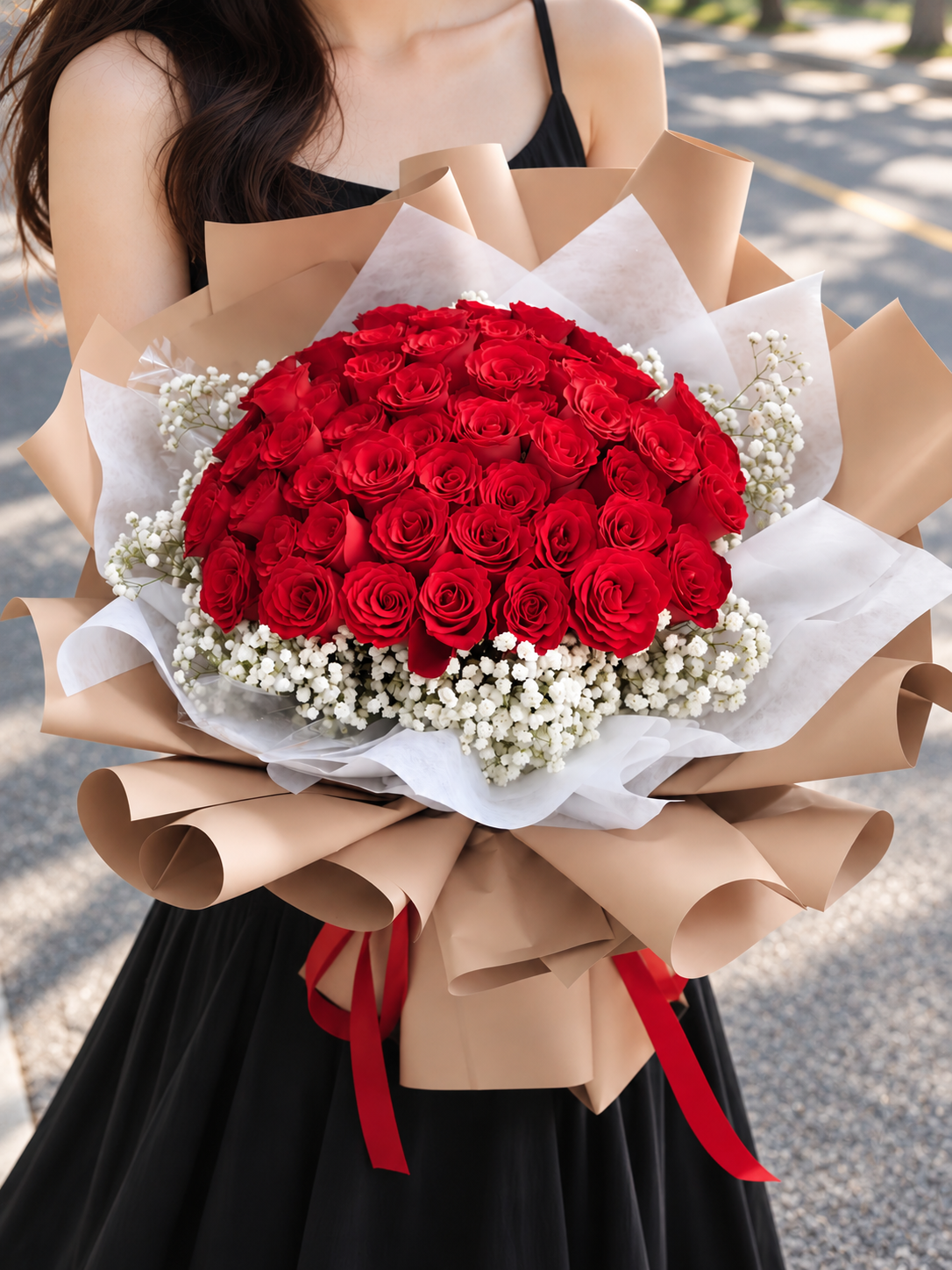 55 Forever Love Red Rose Bouquet