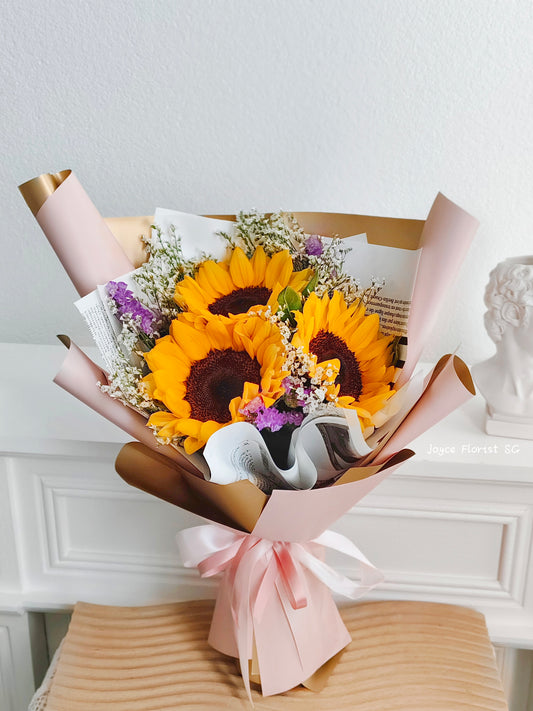 3-Sunflower Fresh Flower Bouquet