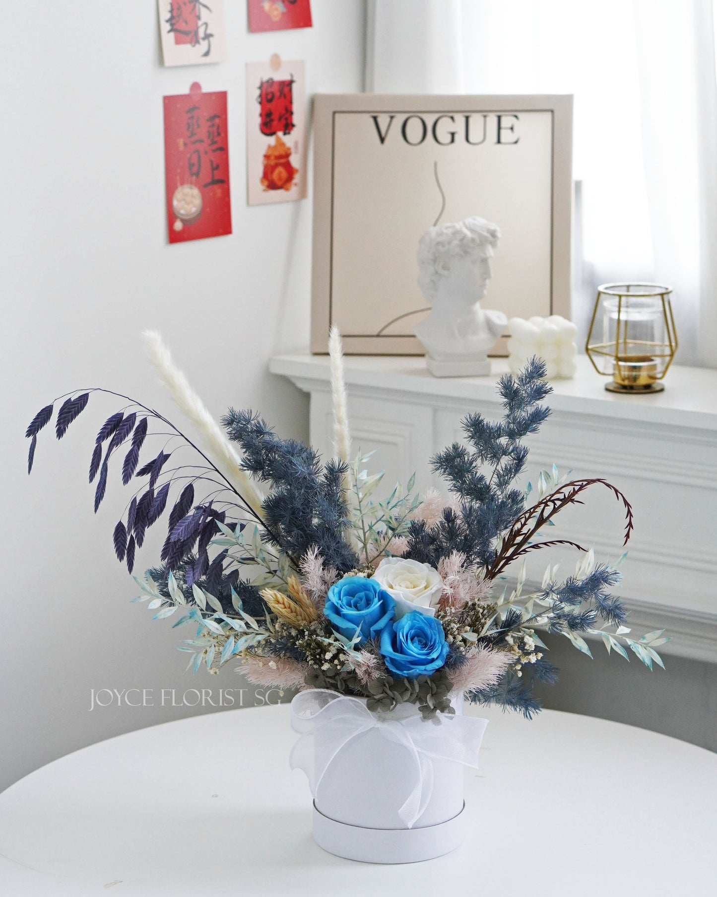 Preserved Flower Blooming Box - Blue