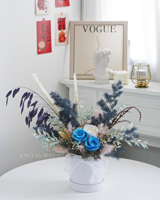 Preserved Flower Blooming Box - Blue