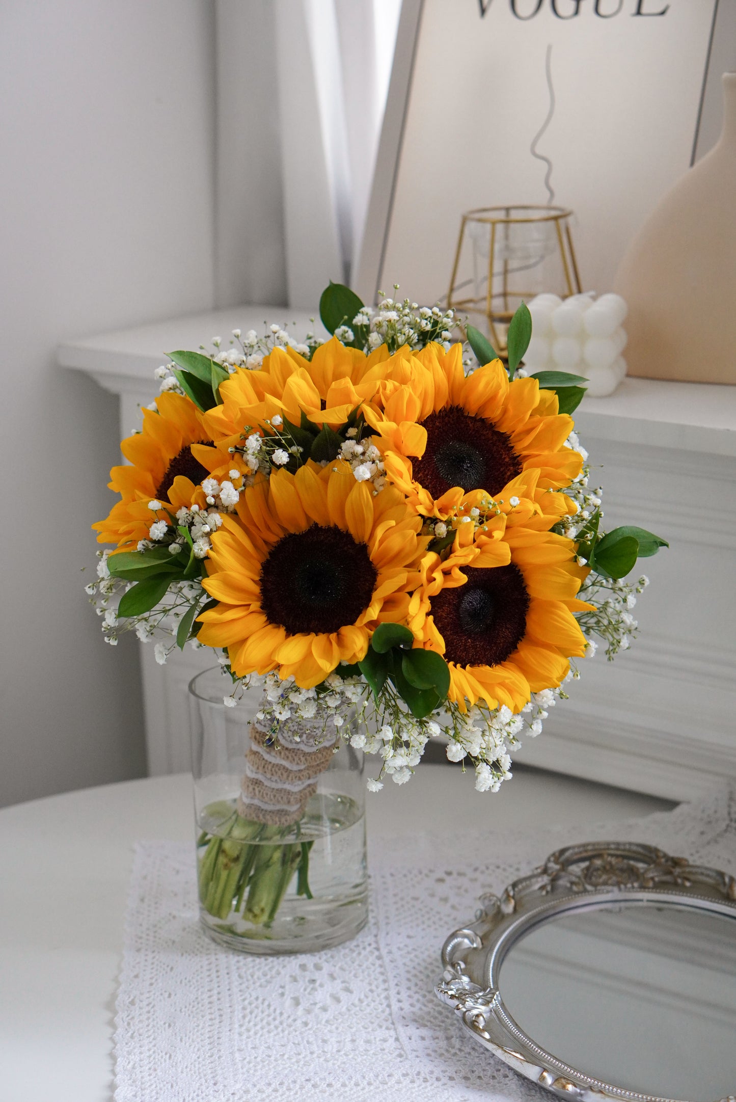 Bridal Bouquet - 5 Sunflowers