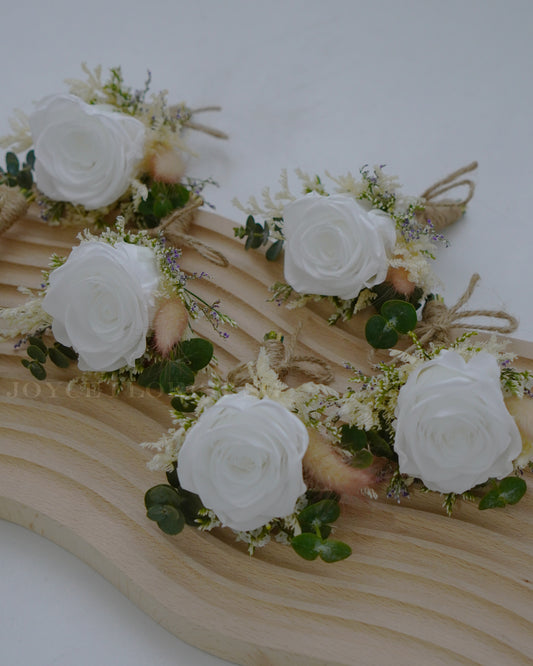 Boutonnieres - Preserved White Rose