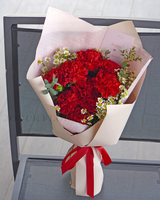Mother's Day Flower Bouquet - Red Carnation