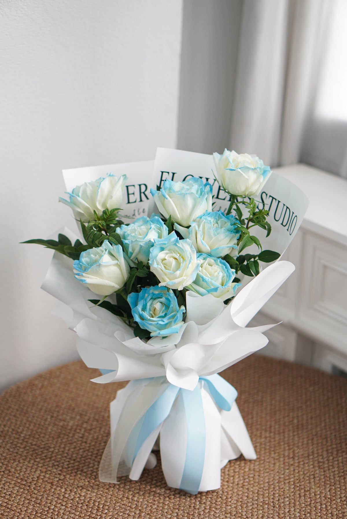 Baby Blue Dream 9 Rose Bouquet