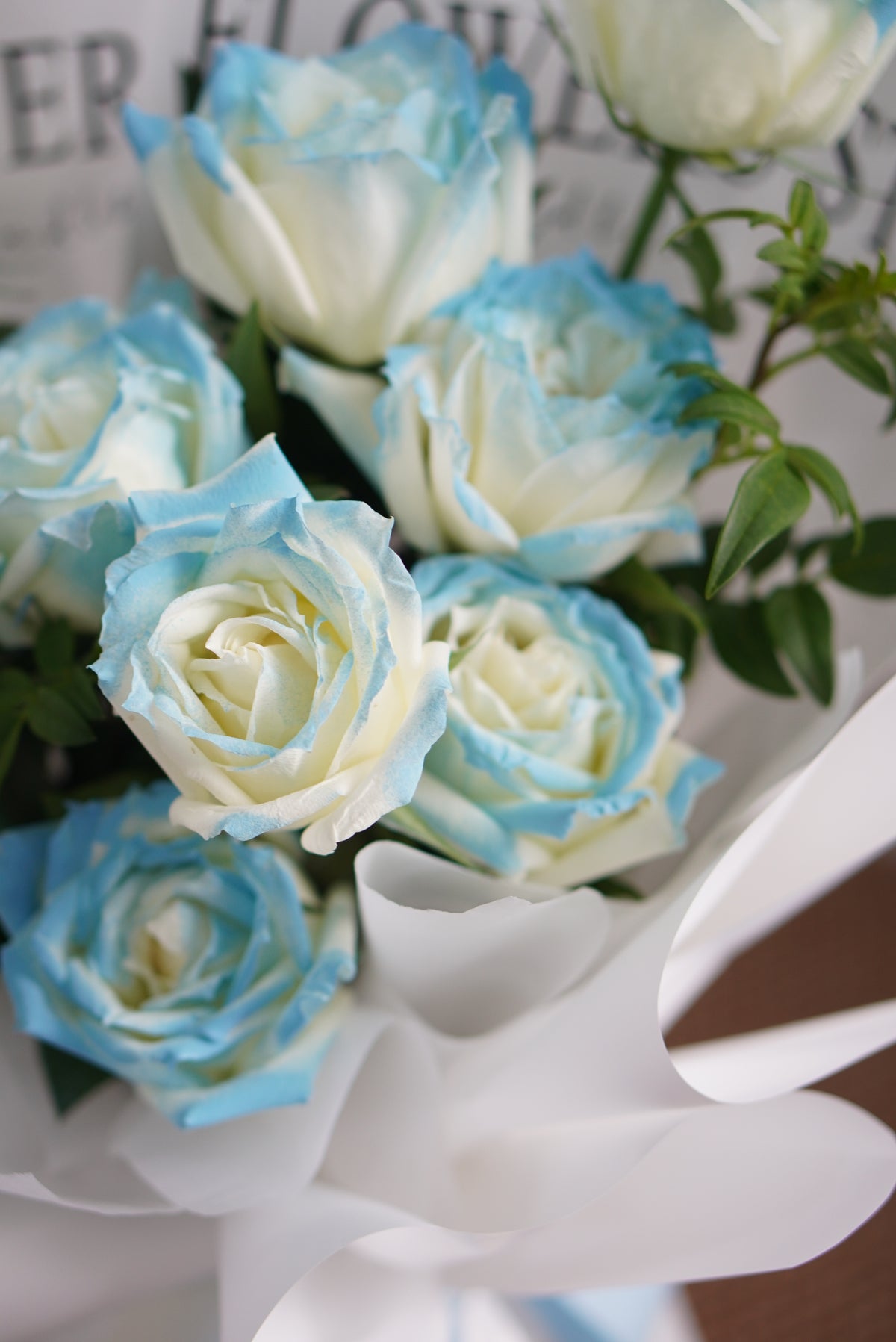 Baby Blue Dream 9 Rose Bouquet