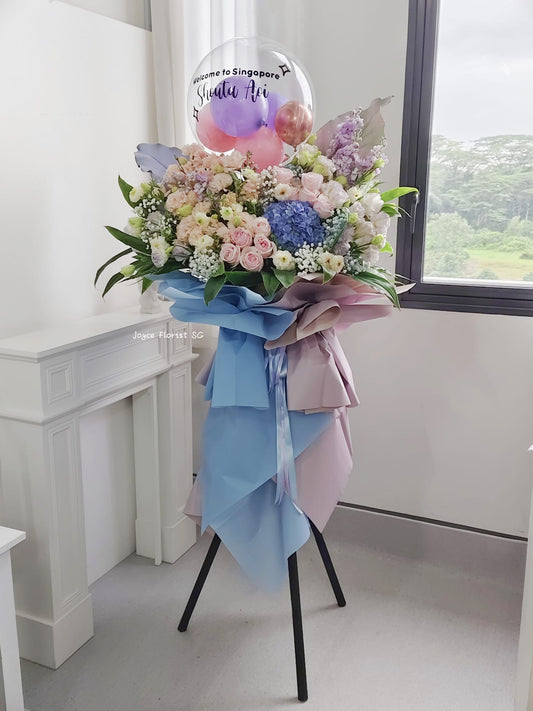 Grand Opening Flower Stand - Pink & Blue