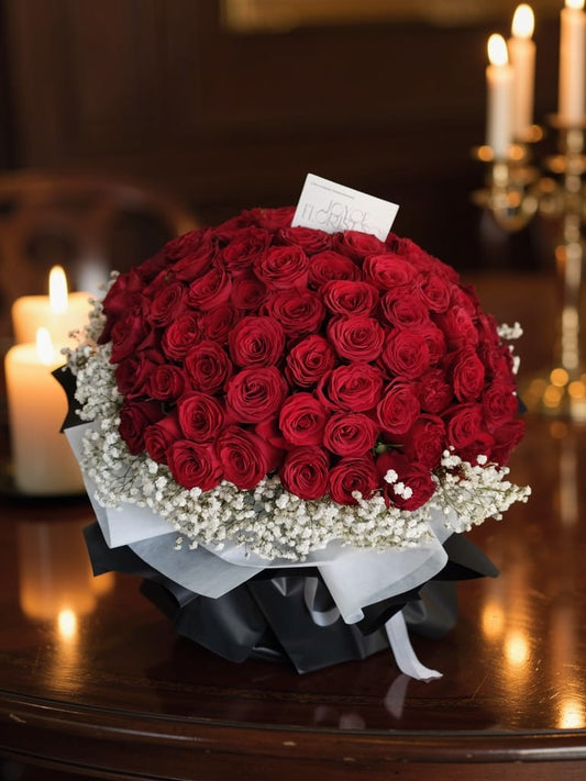 Valentine's Day Rose Flower Bouquet - 99 Red Roses