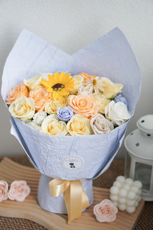 Timeless Soap Flower Bouquet - Champagne Rose