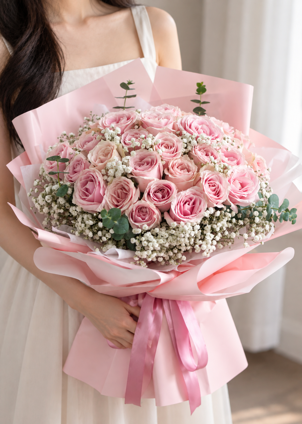 35 Sweet Pink Rose Bouquet