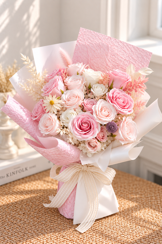 Timeless Soap Flower Bouquet - Pale Pink Rose