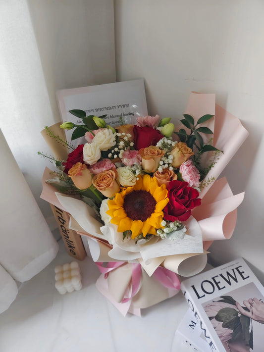 Mother's Day Flower Bouquet - Warm Embrace Sunflower & Rose