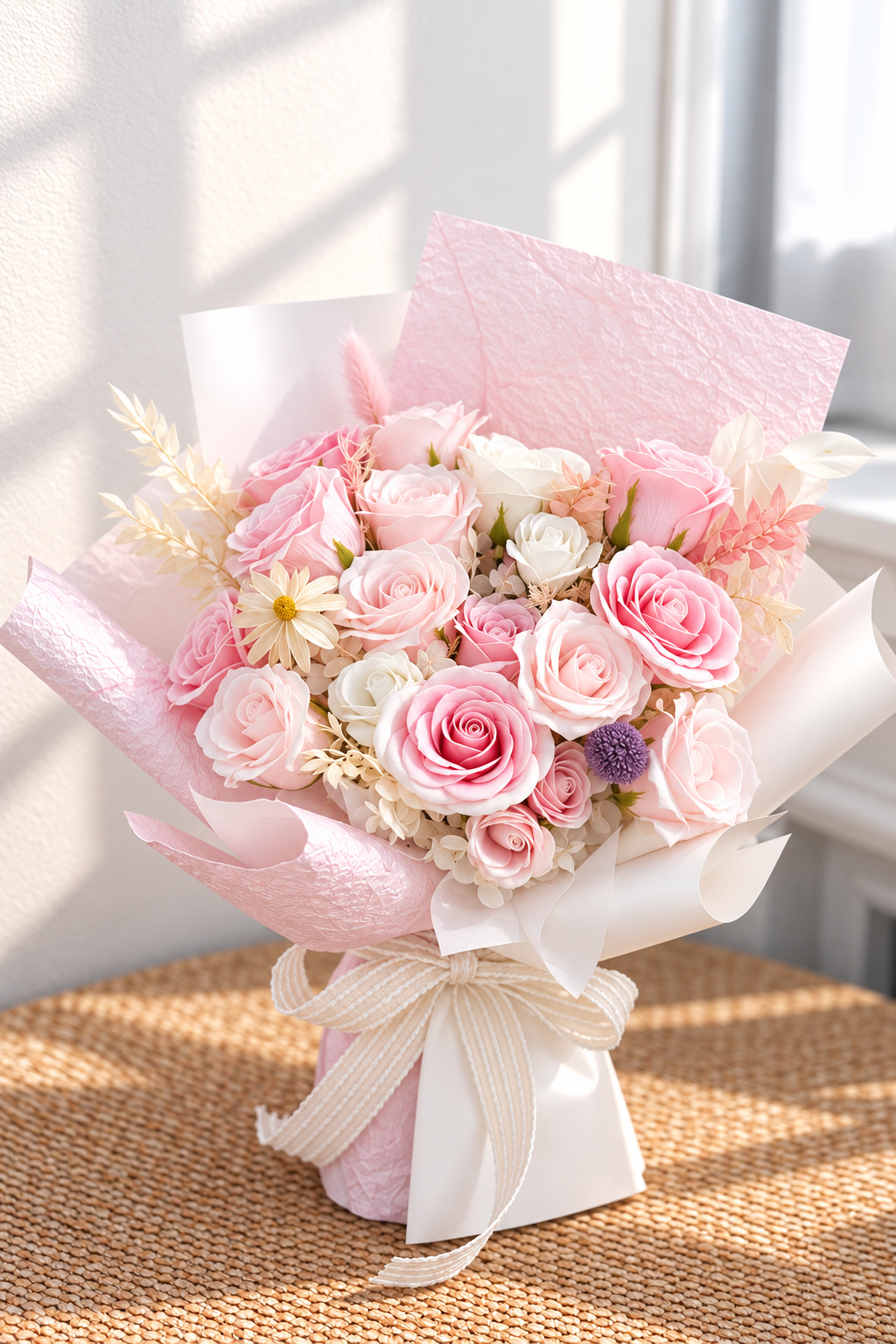 Timeless Soap Flower Bouquet - Pale Pink Rose