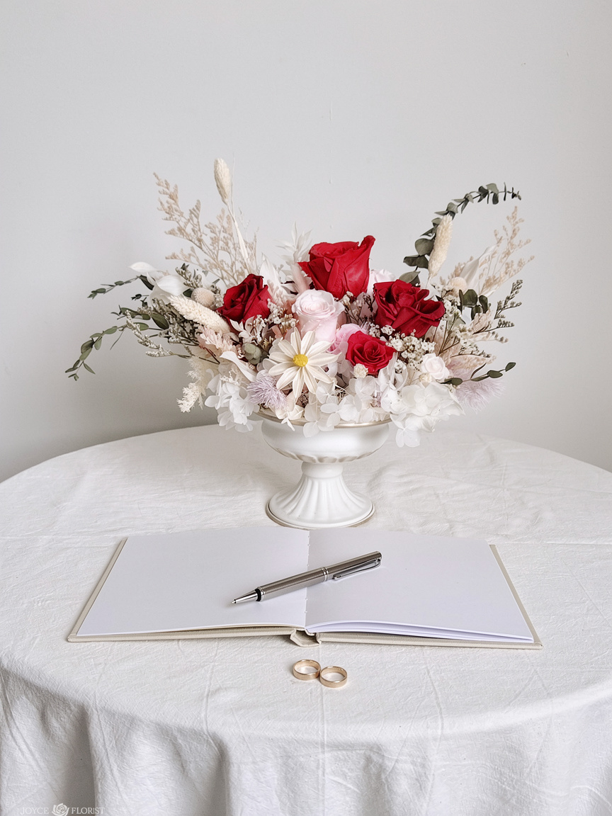 ROM Preserved Red Flower Arrangement