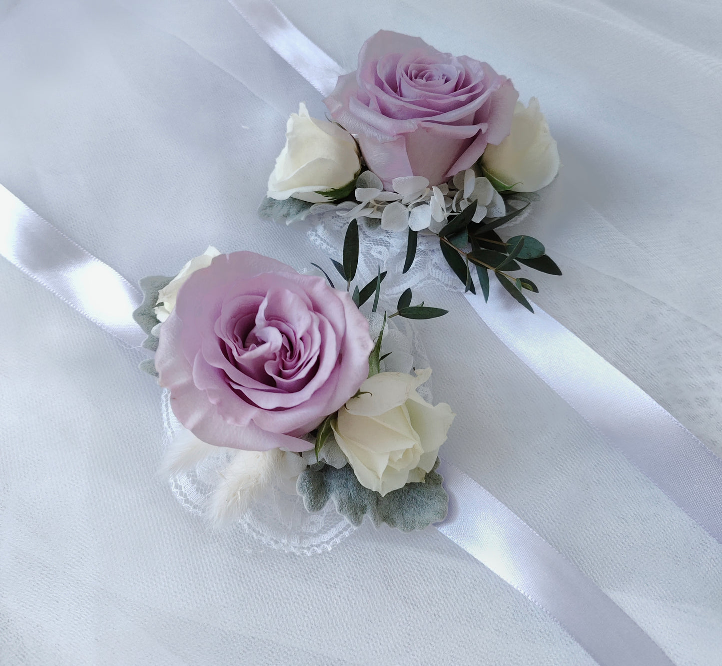 Fresh Rose Wrist Corsage - Purple Rose