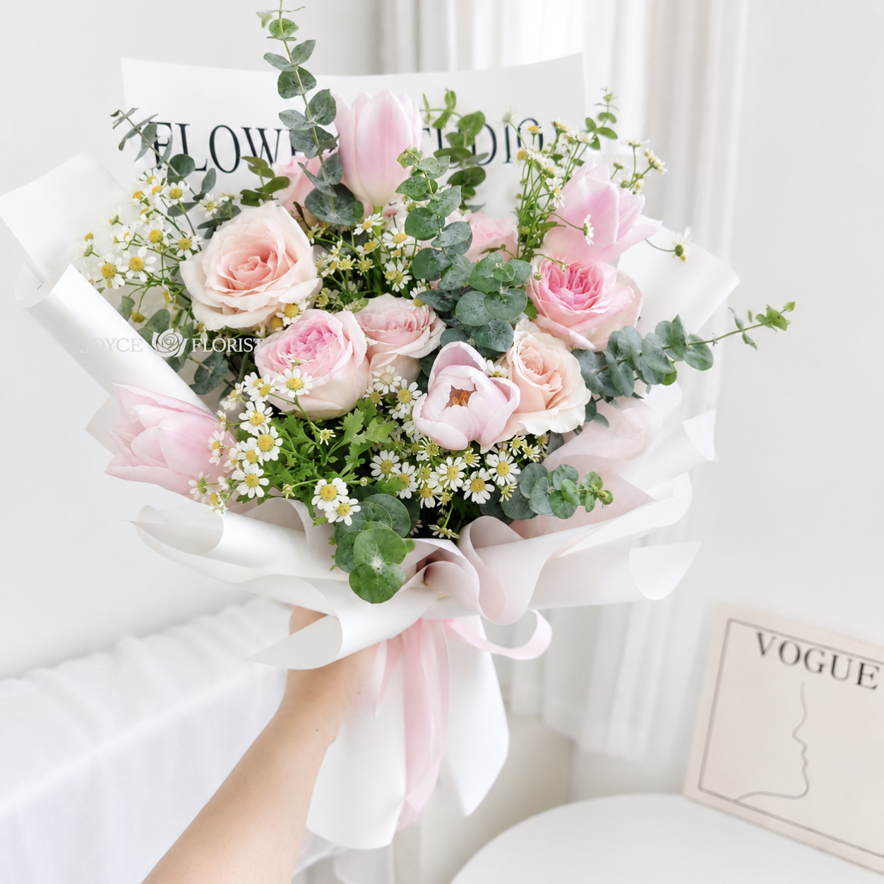 Pink Serenity Tulip & Rose Bouquet