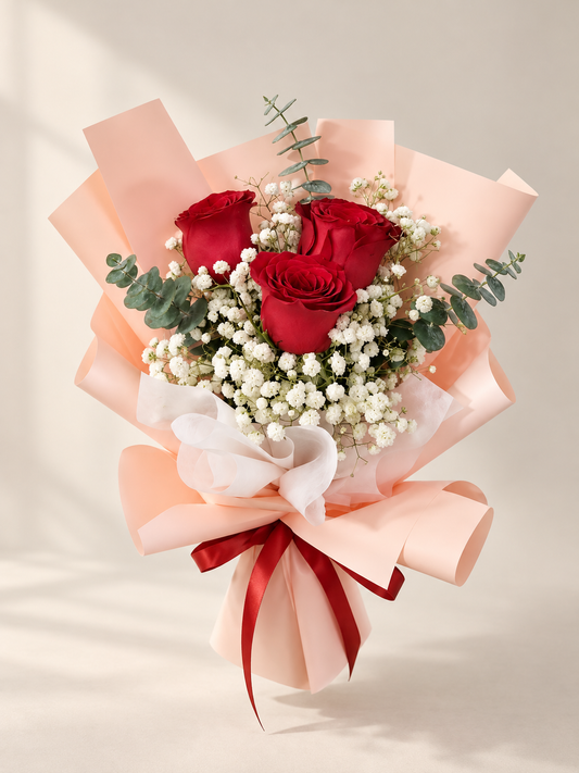 Little Love - 3 Red Roses Bouquet