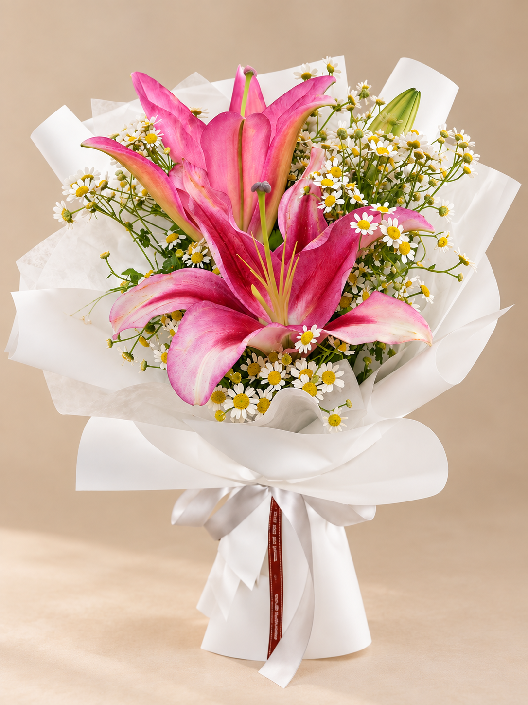 Pink Lily & Daisy Fresh Flower Bouquet