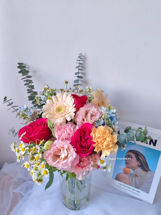 Mother's Day Flower Bouquet - Classic Red Rose Vase Arrangement