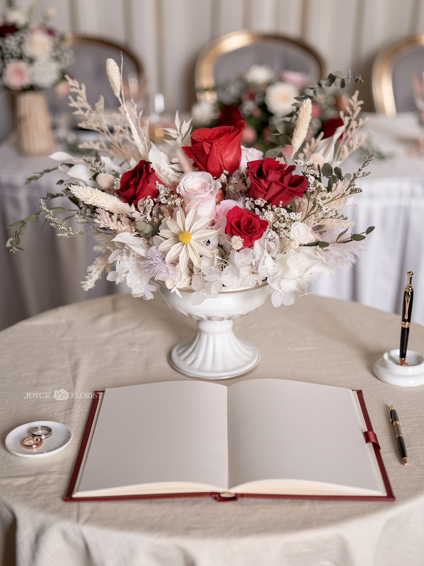 ROM Preserved Red Flower Arrangement