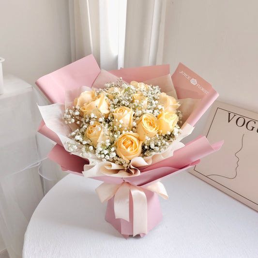 Sunshine Champagne Rose Bouquet