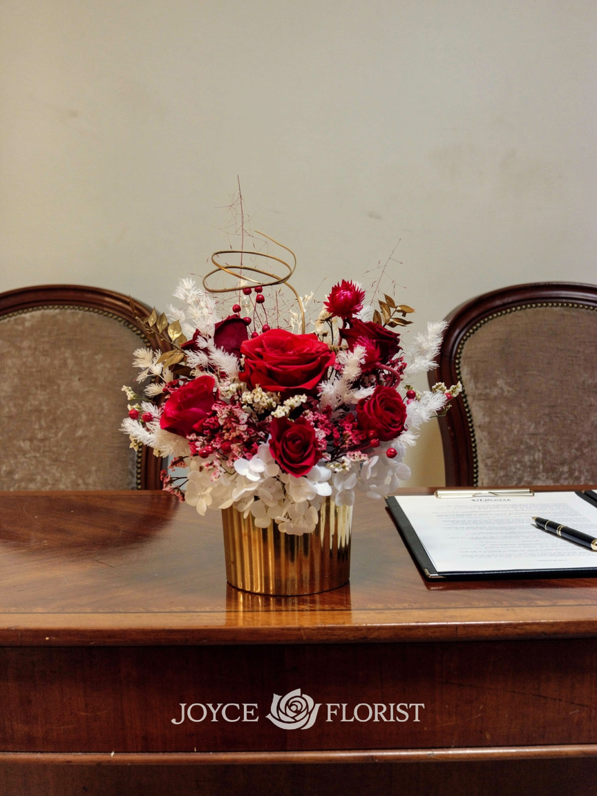Preserved Red Rose ROM Table Flower