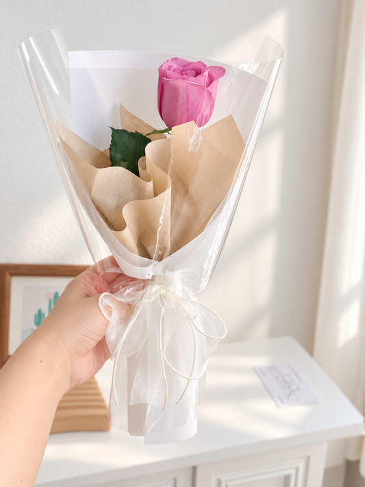 Rose Single Stalk Bouquet | One Rose