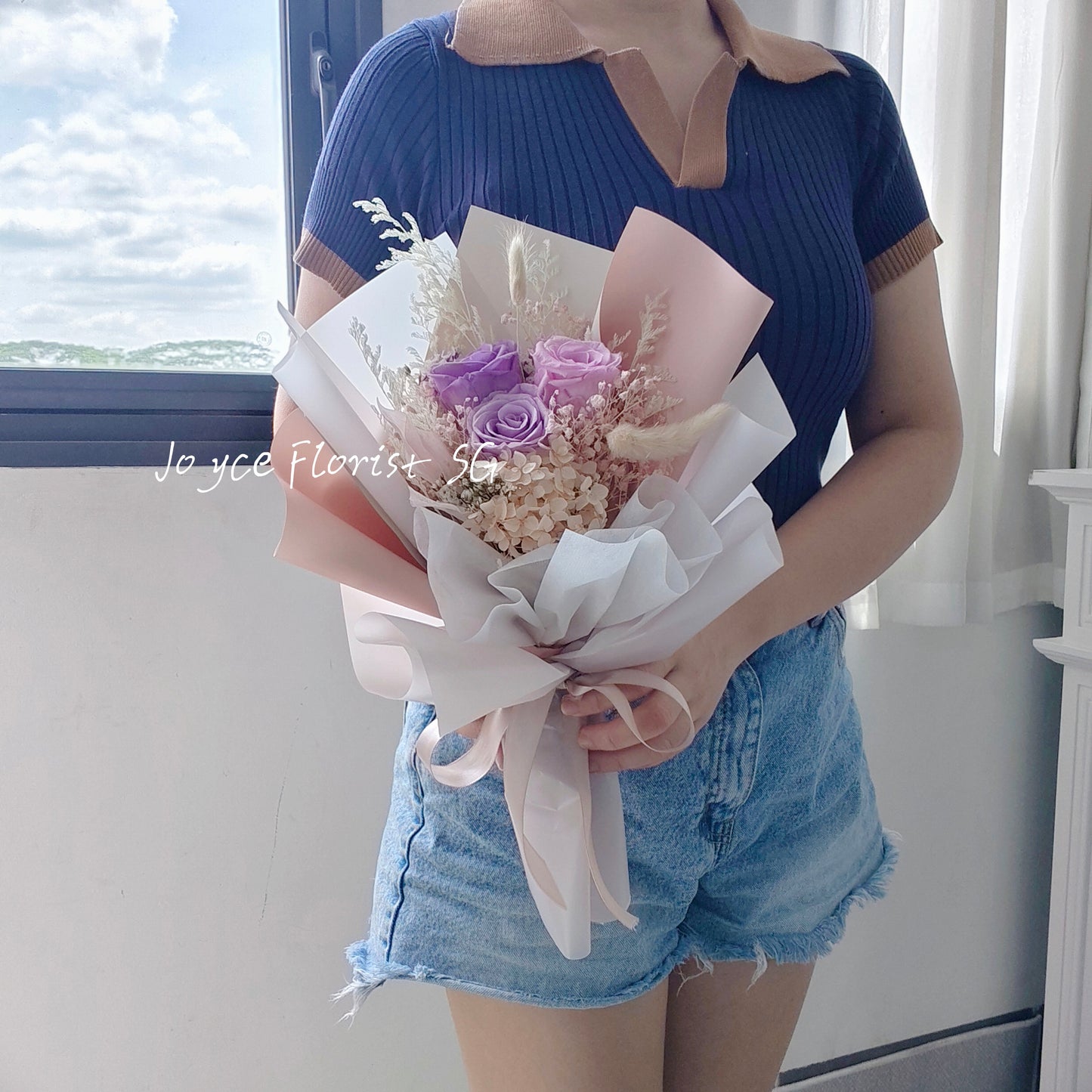 Preserved Flower Bouquet - Sunset Purple