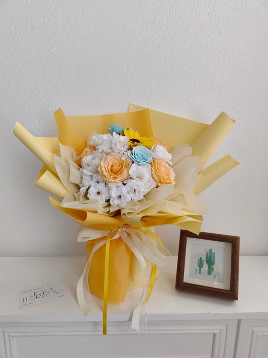 Valentine's Day Soap Flower Bouquet - Pastel Sunshine