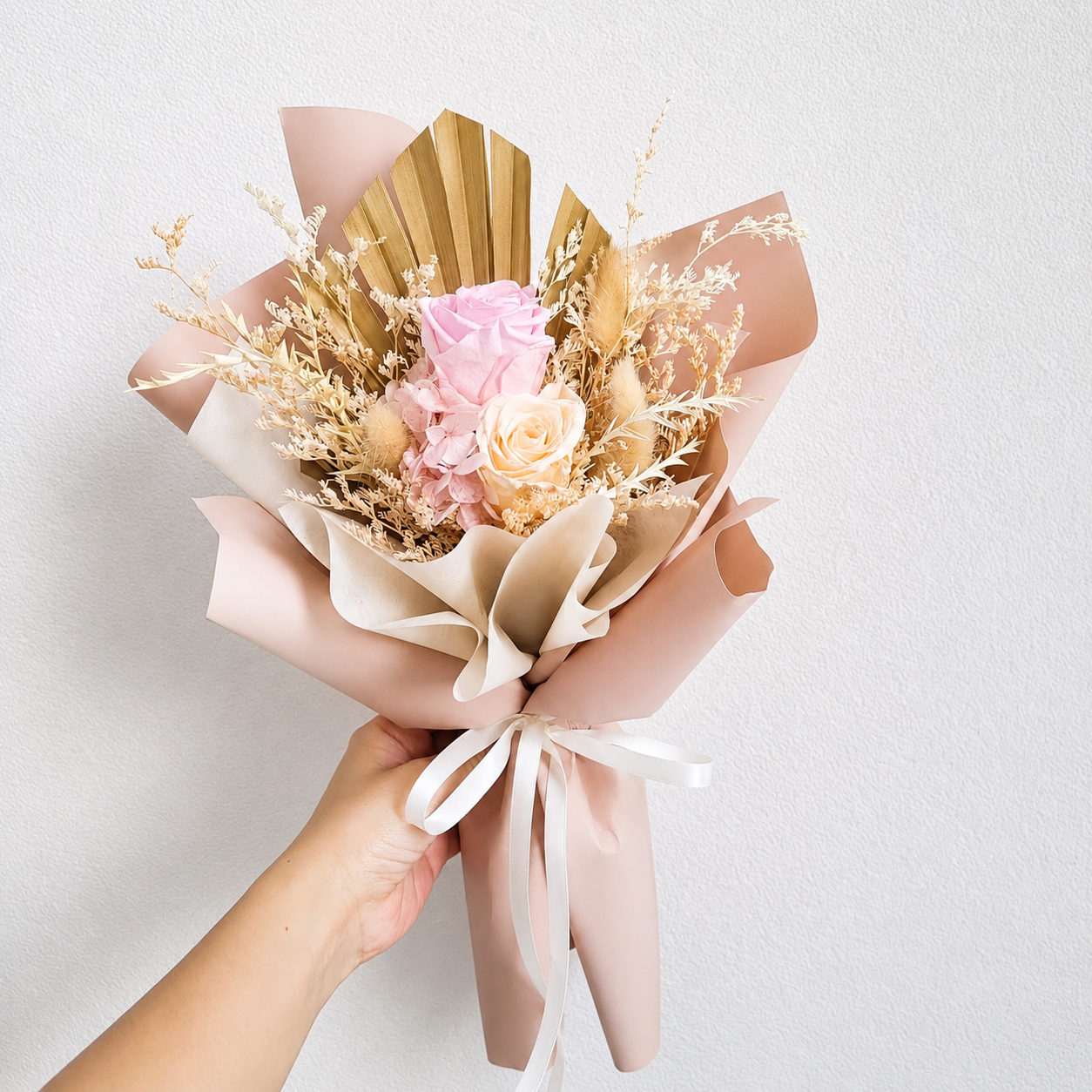 Mini Preserved Pink Rose Bouquet