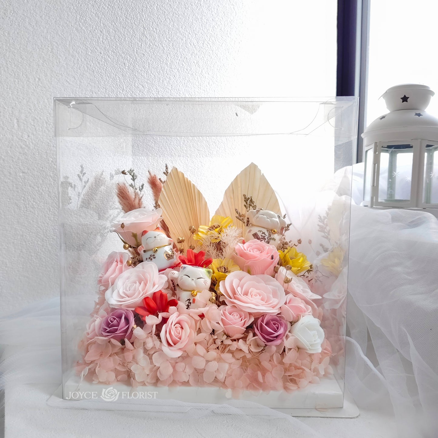 Lucky Cat Opening Flower Box - 迷你招财猫